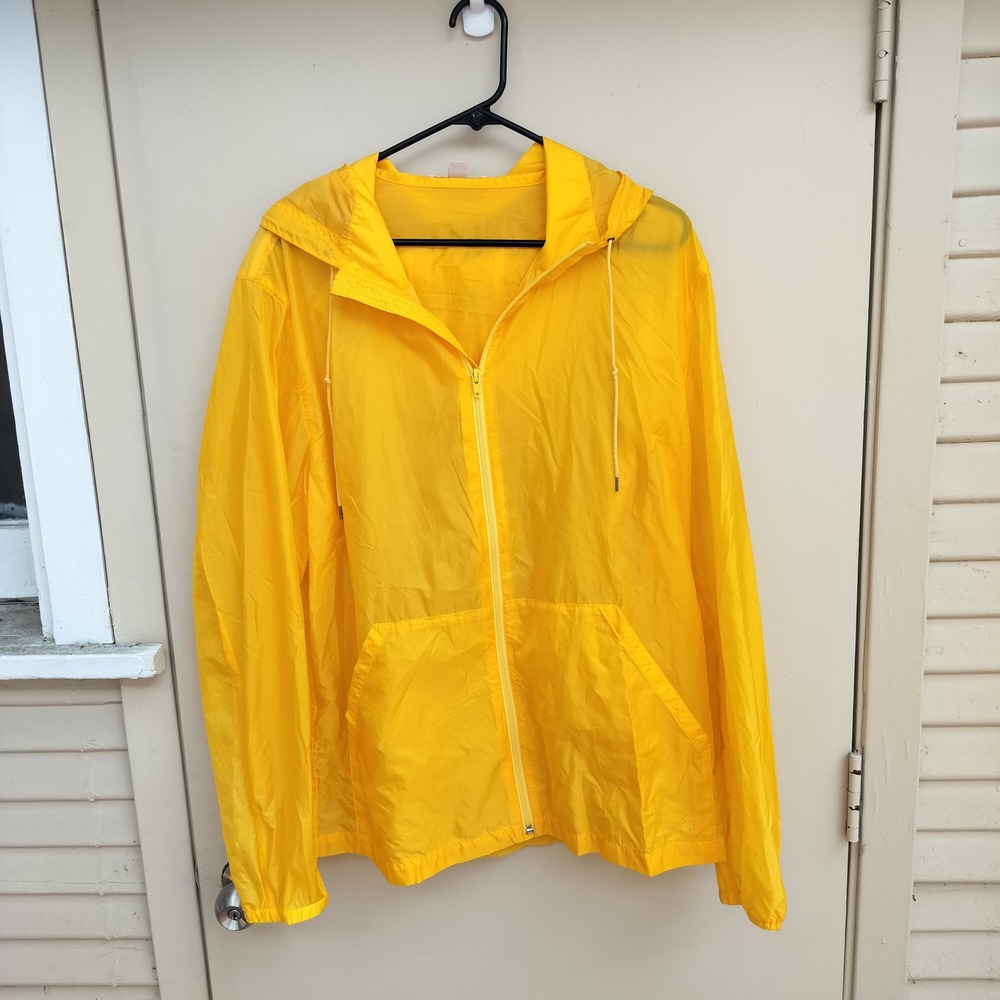 Brooks Brothers Men's Yellow Hooded Lightweight Windbreaker Jacket